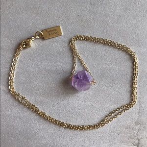 Raw Amethyst 18” around crystal point Pendant & Necklace